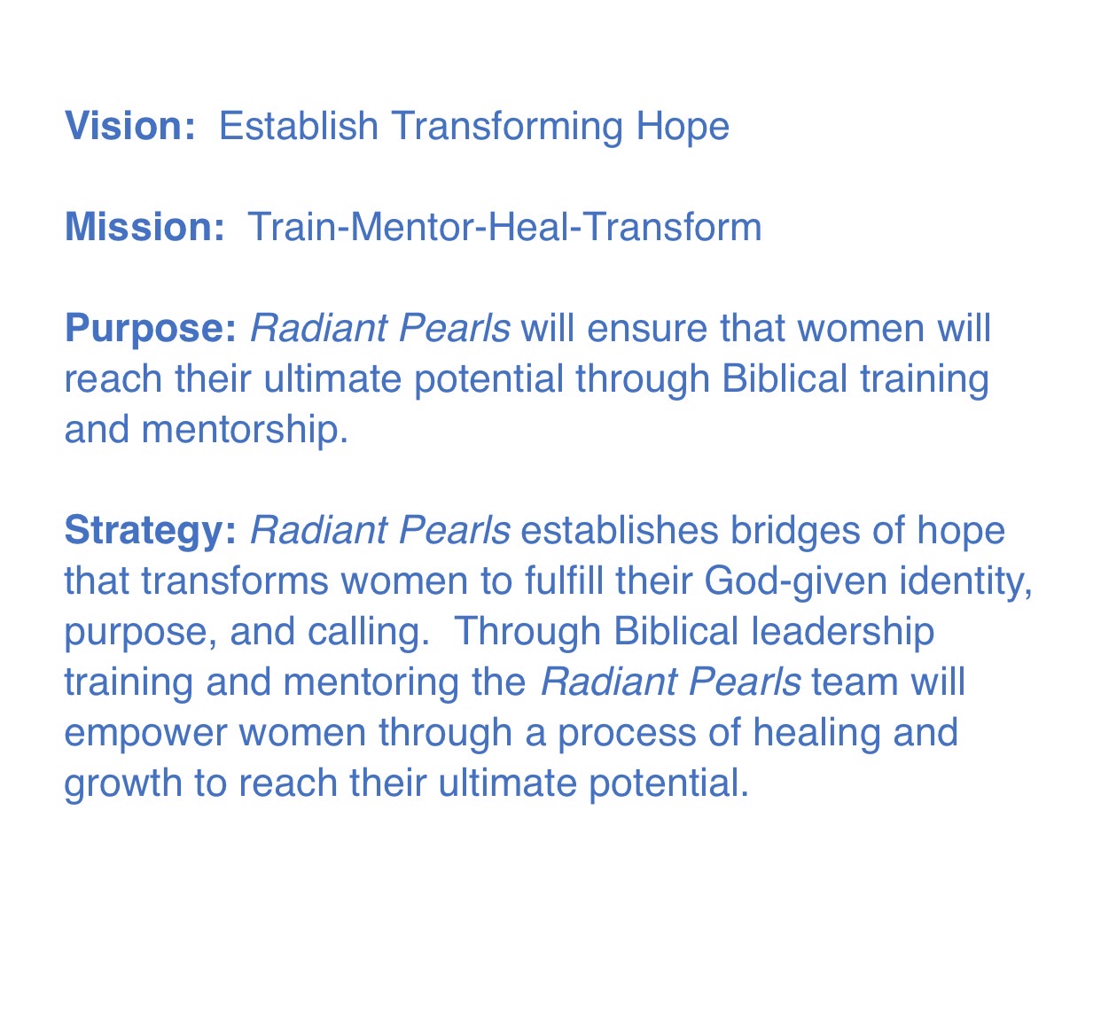 Mission Statement Women s Strength Hope And Loveliness Ministries 