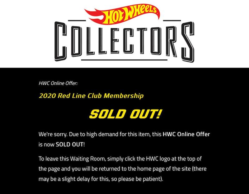 Hot Wheels Red Line Club Collectors Membership